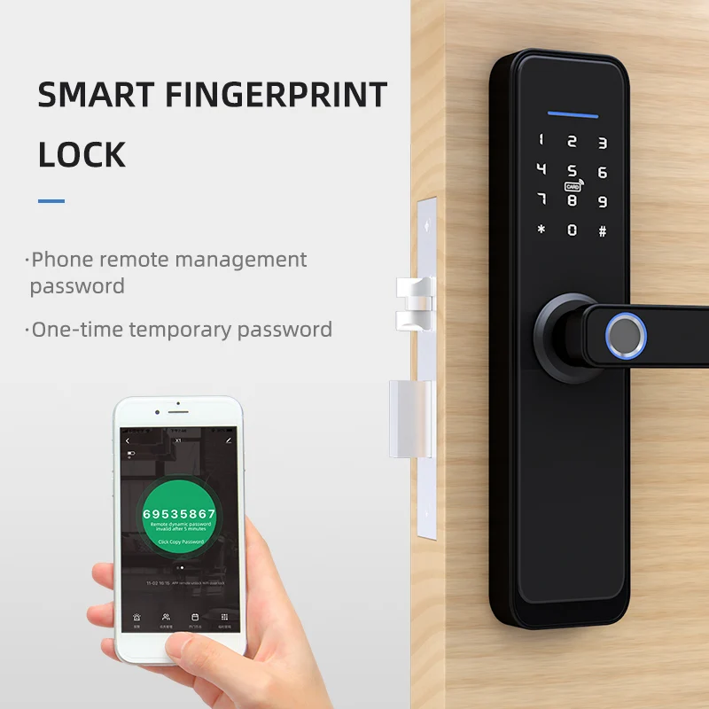  Смарт-замок дверной tuya smart life разблокировка по отпечатку пальца приложением