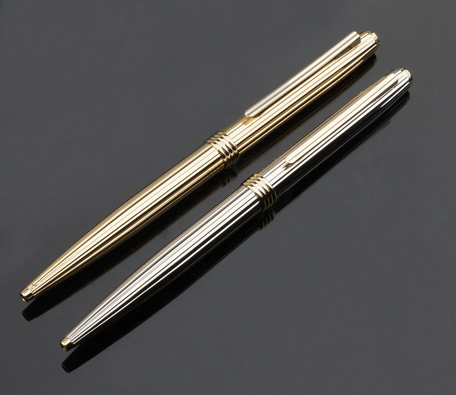 OEM High Quality Slim Twist Knot Metal Ballpoint Pens Gold Silver Biros