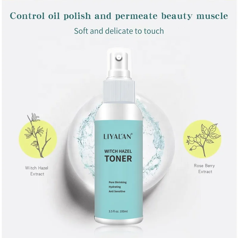 OEM Private label Face Shrink Pores Anti Sensitive Hydrating Witch Hazel Facial Toner Spray