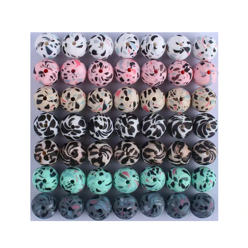 Baby teething Round Food Grade Silicone beads DIY Pens Accessories Custom Silicone Loose Beads