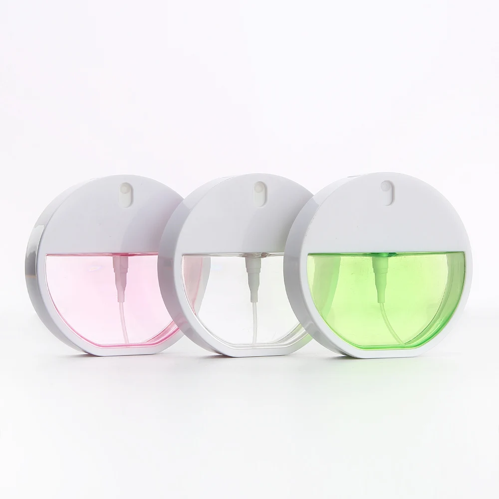 Empty 30ml plastic round alcohol perfume credit card fine mist spray bottle for hand sanitizer