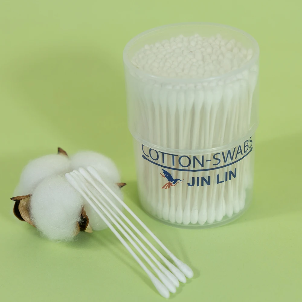 200pcs High quality thin paper stick double round heads cotton buds for baby use