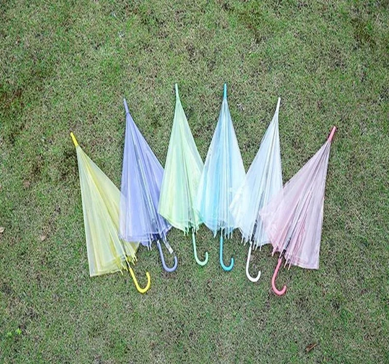 
Hot Sale Clear Transparent Rain Umbrella PVC Rain Dome Bubble Rain Sun Shade Long Handle Straight Stick Umbrella 