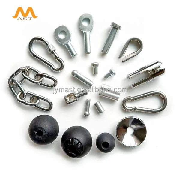 Fitness Equipment Accessories GYM Cable Assembly Spare Parts Connectors hoist buckle ending caps ball