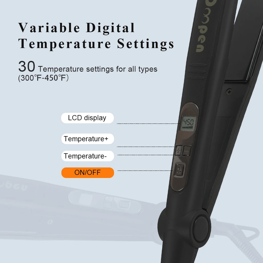Hot Sell Professional Hair Straightener Titanium Flat Iron Styling Tool Private Label with LCD Display