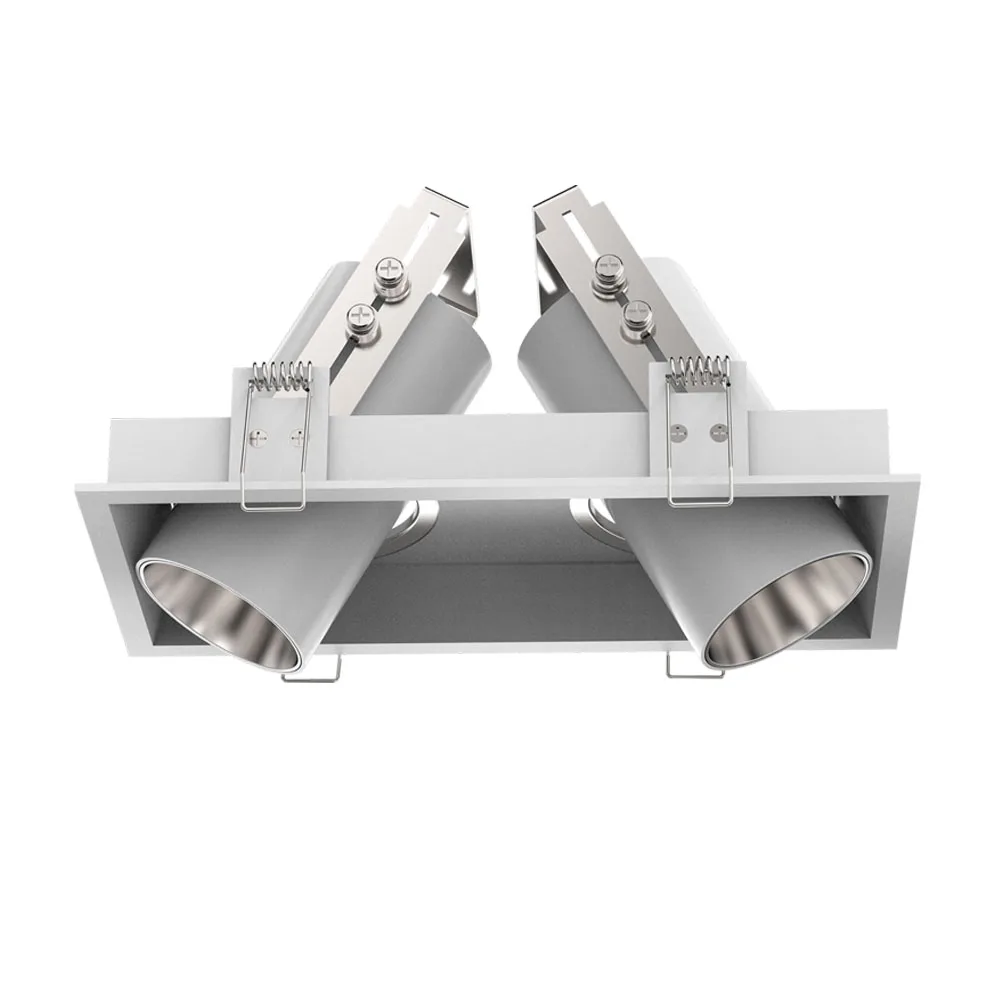 Flicker free anti glare COB LED grille light with 2 heads