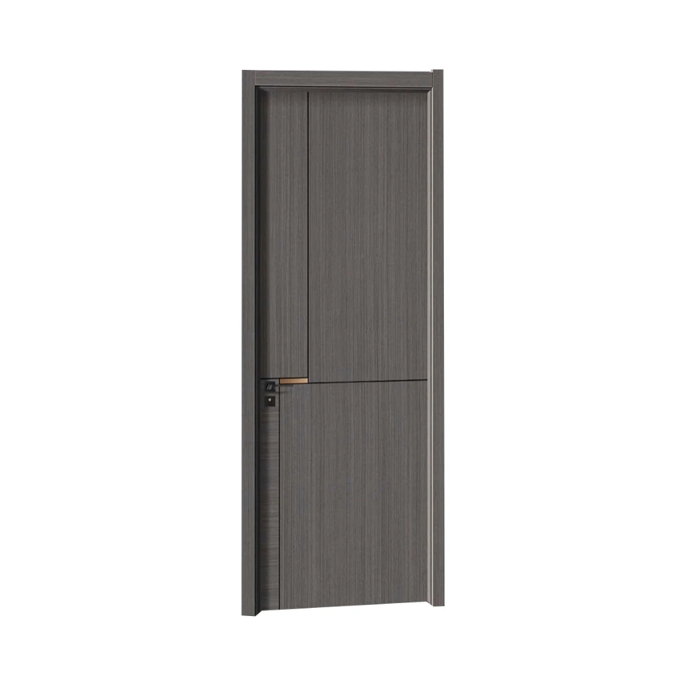 New simple modern black carbon crystal door panel, interior wooden door, Chinese manufacturer zero inlay X-009