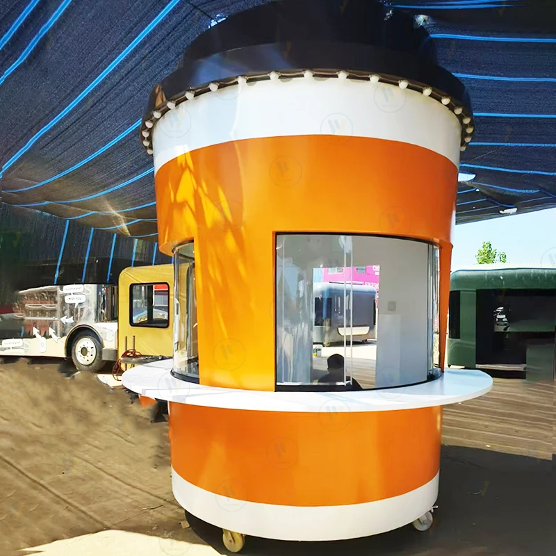 Milk tea house coffee cup shaped food truck shopping mall campground mobile milk tea dessert ice cream truck