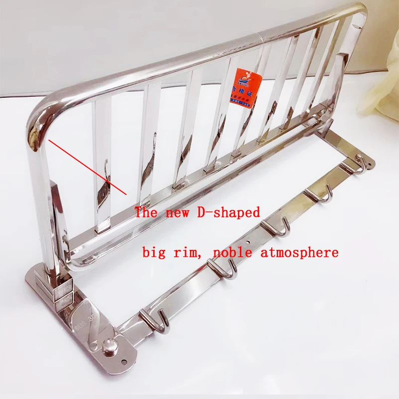 Stainless steel 304 square tube folding bathroom rack with rod made in China