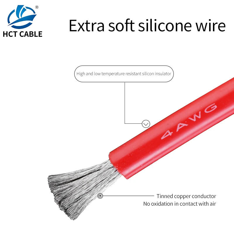 
12AWG silicone wire inverter battery wire high and low temperature tinned copper 100 meters 