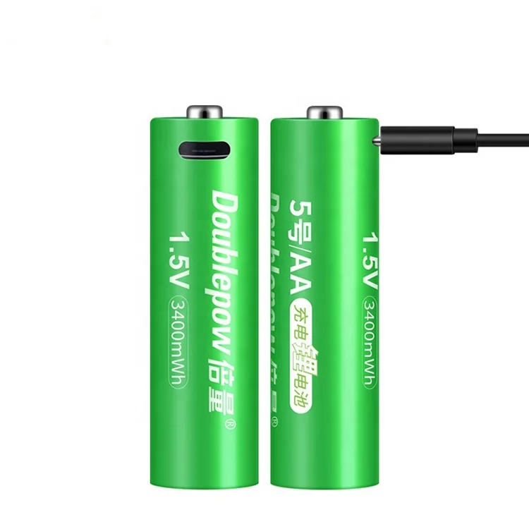 Новые поступления зеленые перезаряжаемые USB АА батареи 1 5 В МВт/ч литиевая батарея по конкурентоспособной