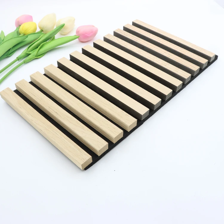 Veneer Slat Panels Sound absorbing acoustic panels polyester for studio and music room