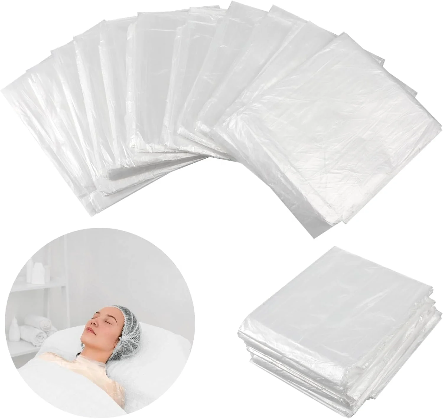 Sauna Accessories Disposable Sauna Blanket Liners Plastic Sheeting for Body Wrap