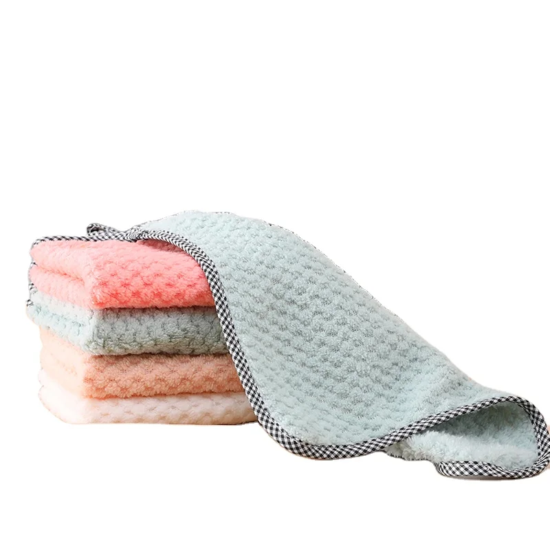 Hot Selling Wholesale Kitchen Towels Cleaning Hand Towel Quick-dry Opp Bag Customized Woven Square Microfiber Solid Color Huadu