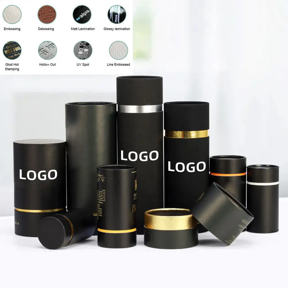 Custom Size Transparent Window Kraft Round Paper Tube Packaging Cardboard Tube Cylinder Paper Box With Clear Pvc Window