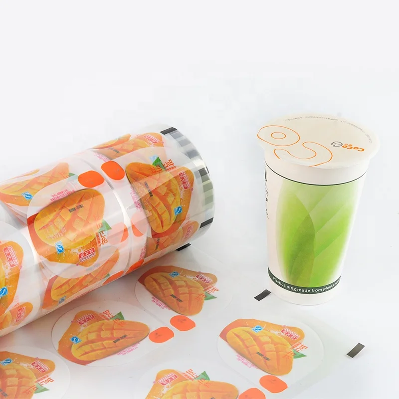 bubble tea seal film customised logo boba  milk tea cup sealing film roll boba sealer film