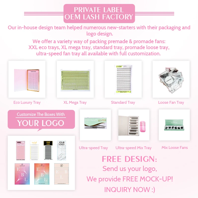 Mix length tray 3D 4D 5D 6D 8D 0.05 0.07MM ultra speed pro made lash narrow promade lash fans