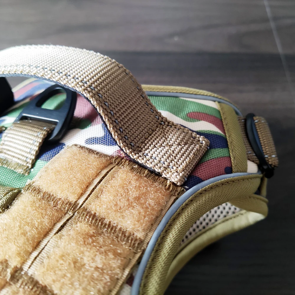 Manufacturer Customized Logo Nylon Adjustable Pet Chest Strap Reflective Tactical Dog Harness Vest