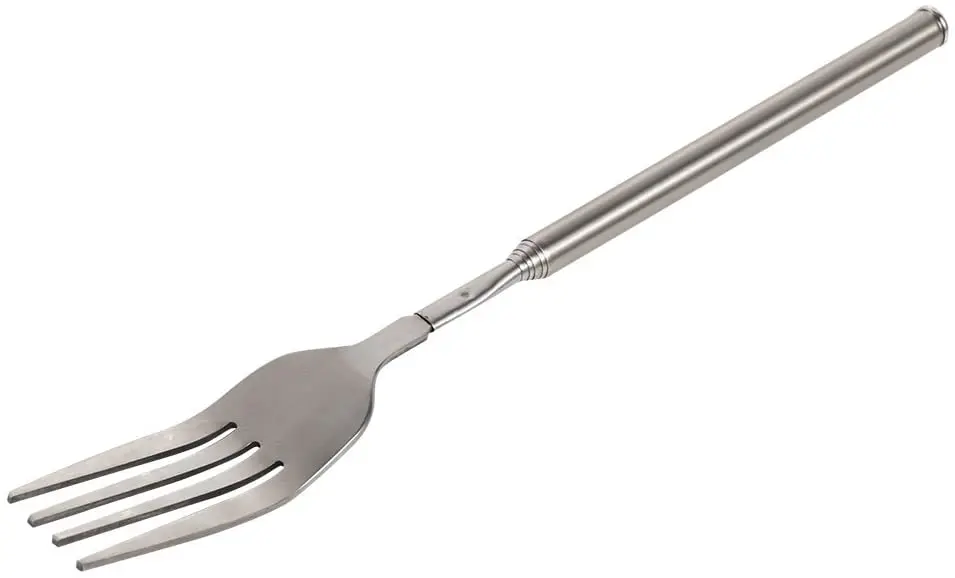 Cutlery-Extends to 25 Inches BBQ Telescopic Extendable Dinner Fork Fruit Dessert Long Handle Fork