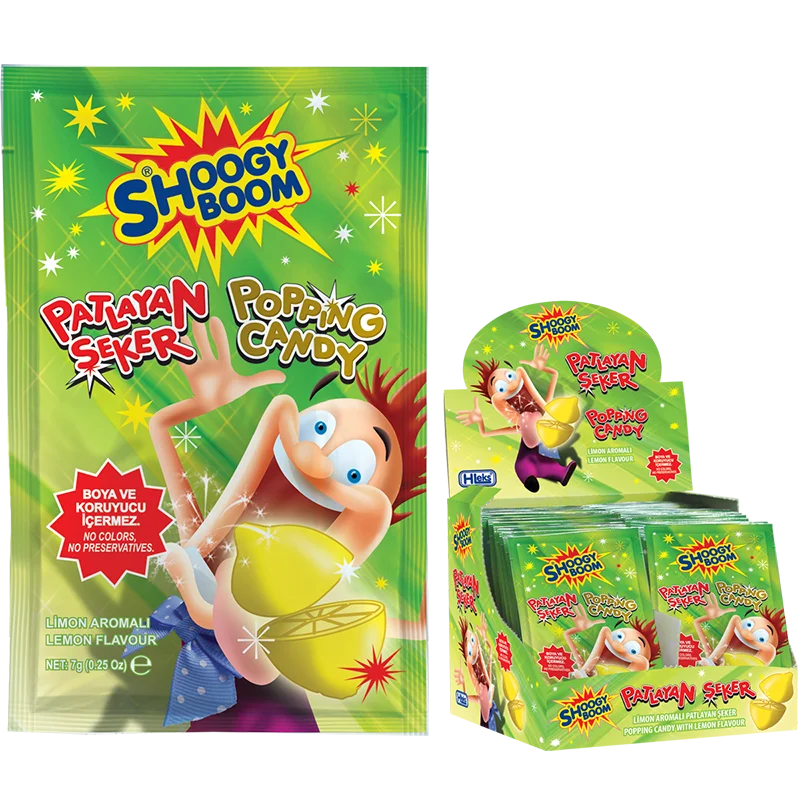 High Standard Popping Candy, Strawberry Flavored, Uncolored, 7gr Sachet