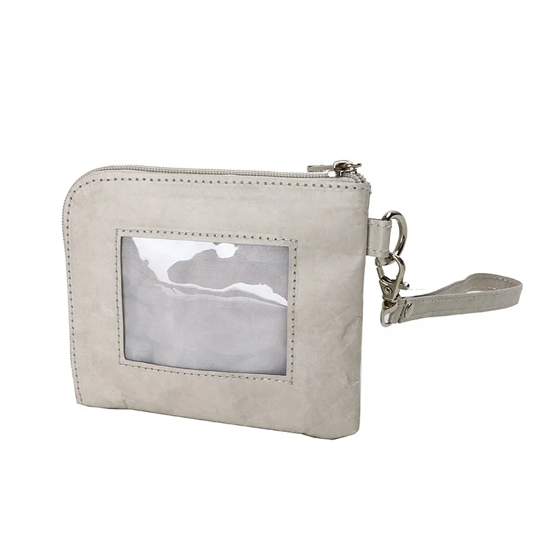Manufacturer customized  gray  color  card bag  Tyvek  paper  waterproof purse durable bank card bag  lightweight wallet