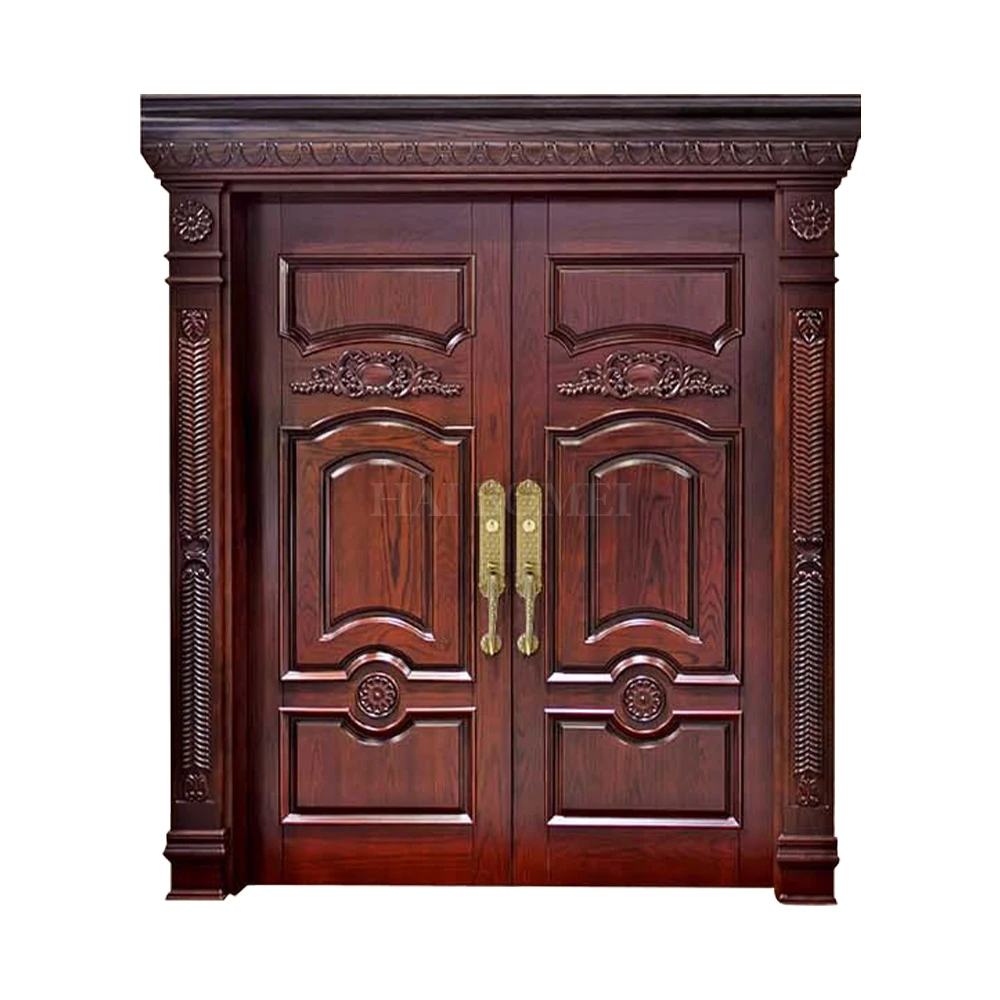 Double Wooden Door Exterior Solid Wood Door