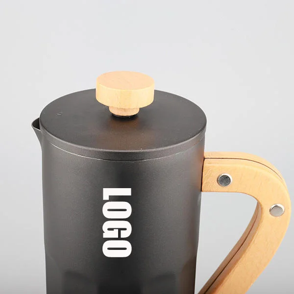 Vacuum Insulated Double Wall 950ml Black Coffee Maker with bamboo handle Stainless Steel French Press