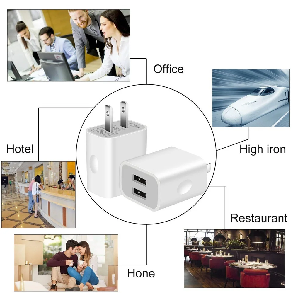 Заводская цена 5 В/2 а двойной USB-порт адаптер для зарядного устройства iPad и мобильного