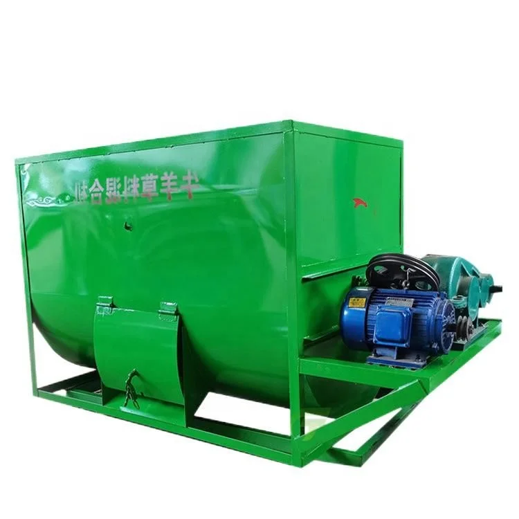 Cattle 1 ton Horizontal Feed Mixer Livestock Feed Mixer Grinder