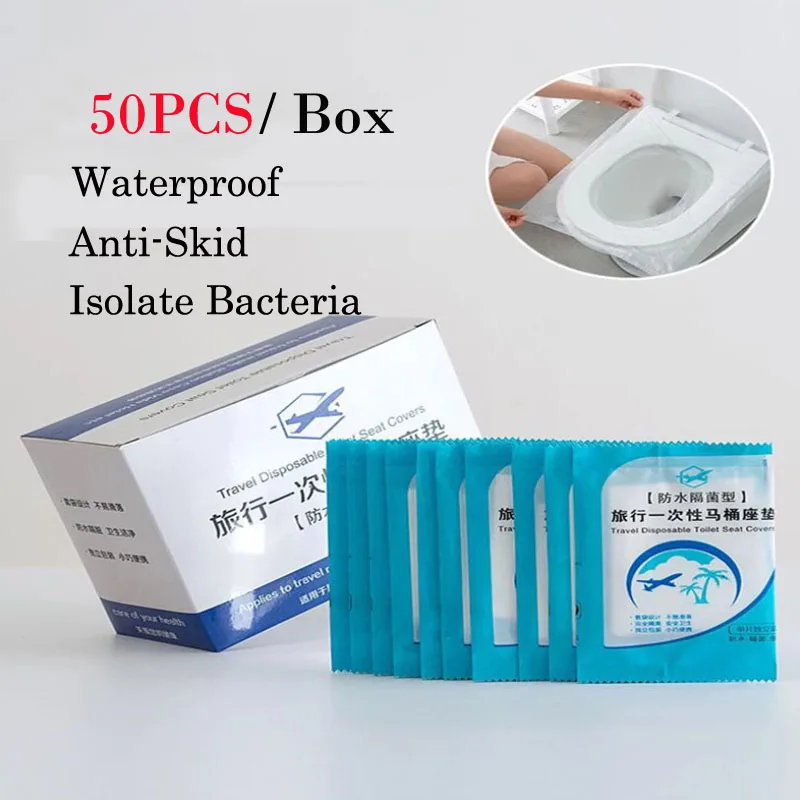 Disposable Paper Toilet Seat Cover Protector Camping Travel Hygienic Toilet Mat Pad Portable Bathroom Supplies Set