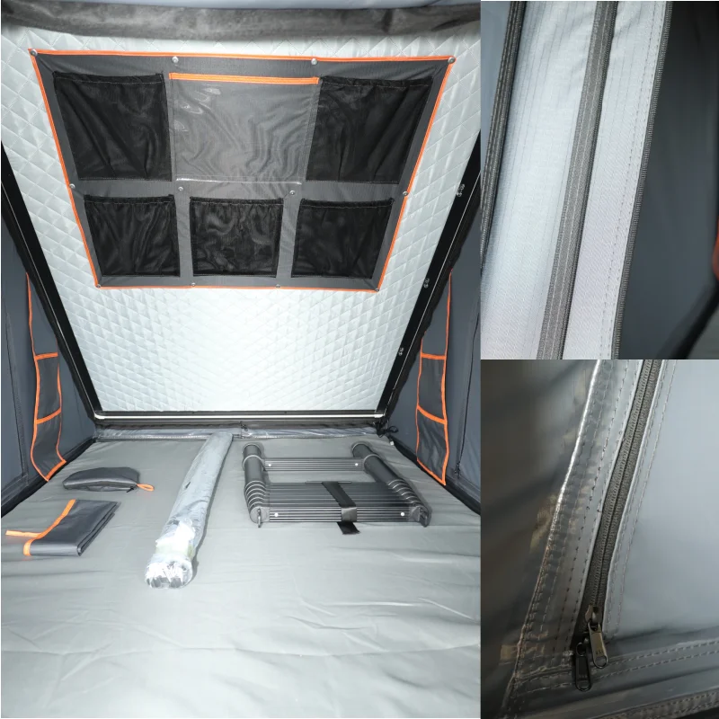 Camping Triangle Aluminum Clamshell Solar Car Tent Hard Shell Roof Top Tent Solar Panel