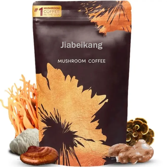 Private Label Organic Mushroom Extract Cordyceps Reishi Chaga Lions Mane Instant Mushroom Coffee Powder