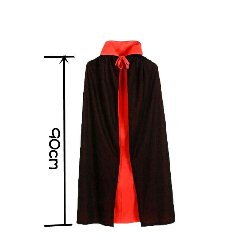 80cm-150cm Unisex Black Red Cloak Party Vampires Cape Cosplay Costumes Halloween Cape for Kids Women Men