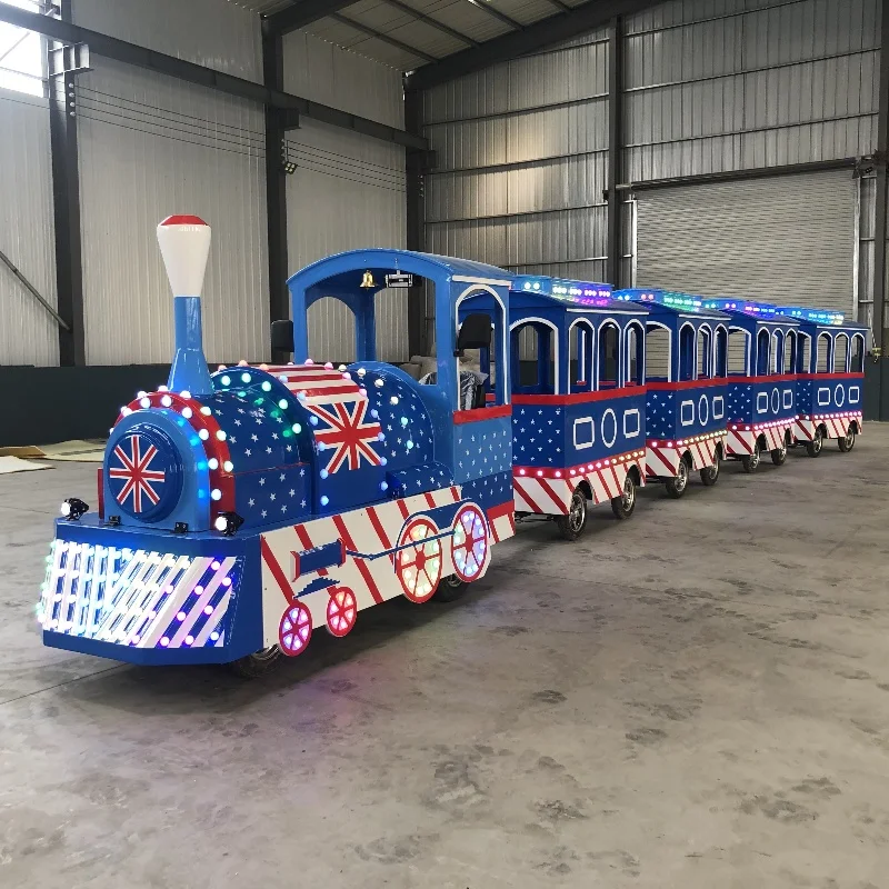 Customized Entertainment Rides Kids Mini Trackless Train, Amusement Park 24 Seats Royal Trackless Train for Sale