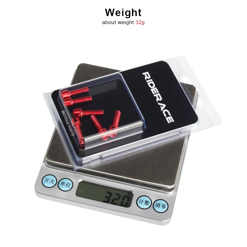 RIDERACE 6Pcs/Set Handlebar Screws Tianium-plated Colorful Stainless Steel Road Bike Handle Bar Stem Riser Screws Bike Accessory