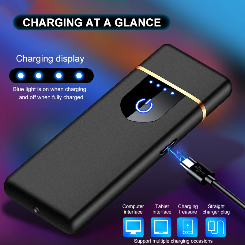 Оптовая продажа электрическая USB-зажигалка с двойной дугой беспламенная ветрозащитная Зажигалка для кемпинга пешего
