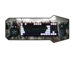Gaming combos all keys no punch wired USB mechanical keyboard 6D RGB game mouse noise reduction headset Support multiple OEM