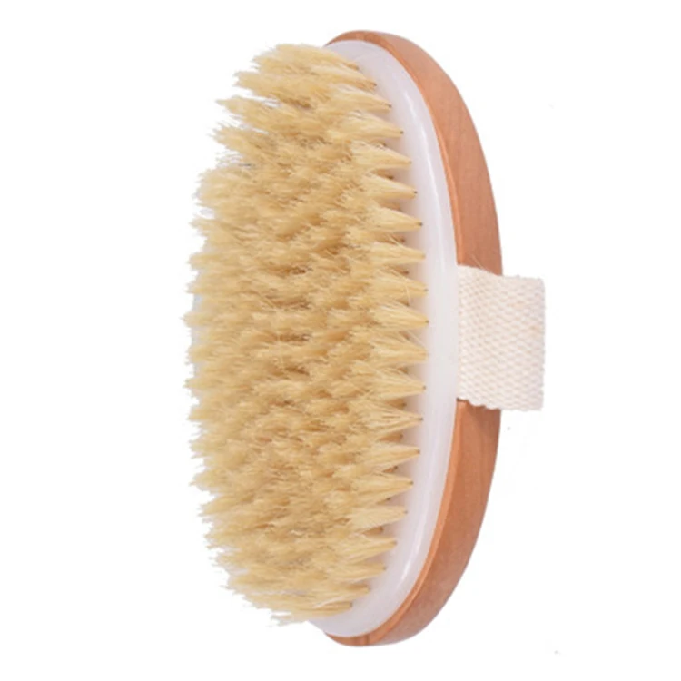 
Hot sell 100% natural Vegan sisal bristle bamboo wooden handle dry body brush for women 