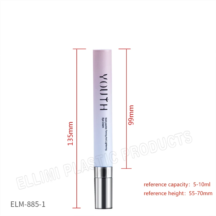 16 Ceramic Tip Eye Cream Cap Soft Tube ELM-885-1, 16mm Diameter, designed for eye creams and lip balms.