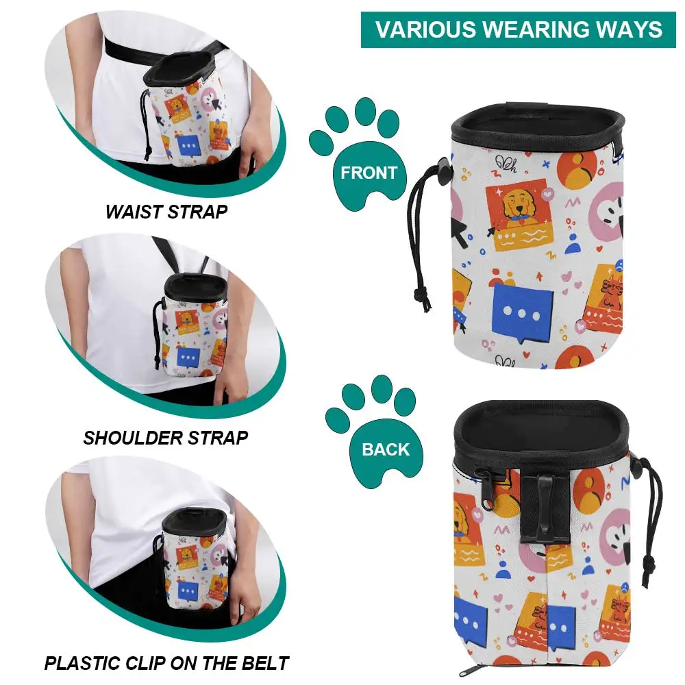Custom Wholesale Low MOQ Oxford Dog Training Bag Multiple Pockets Easy Carrying Pet Treat Pouch With Garbage Bag Dispenser