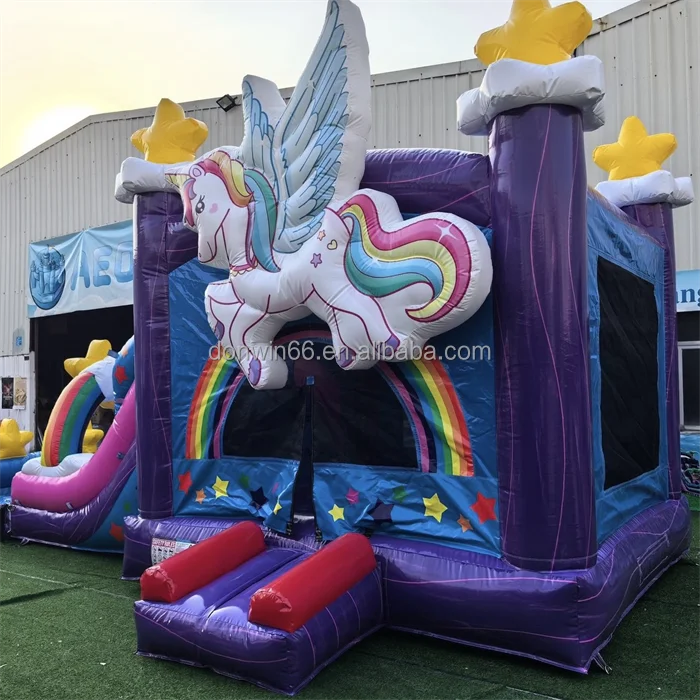 High Quality Commercial Grade Jumping Bouncer Castle Combo Inflatable Bounce House With Slide For Party