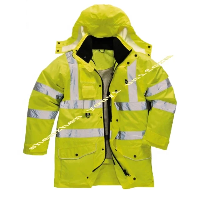 Соответствует оригиналу производителя Hi Vis безопасная зима со светоотражающими элементами Класа Комплекты водонепроницаемый рабочий плащ