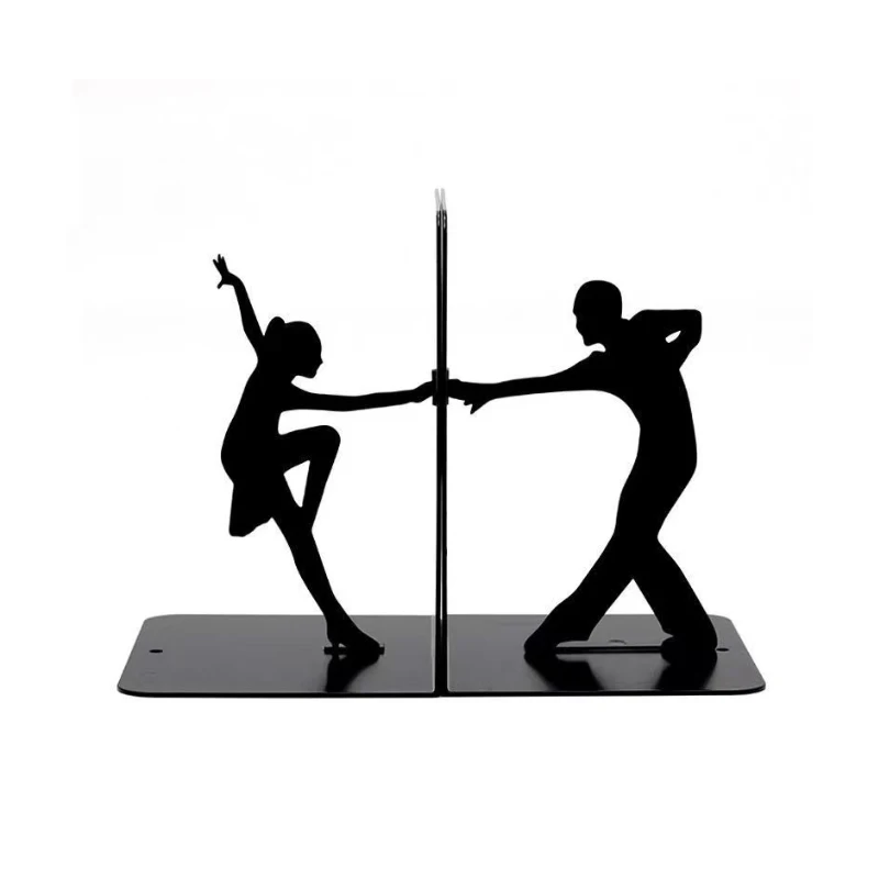 Custom Decorative Iron Bookends Holder Metal Black Book Ends Shelves Heavy Duty Iron Book Stopper