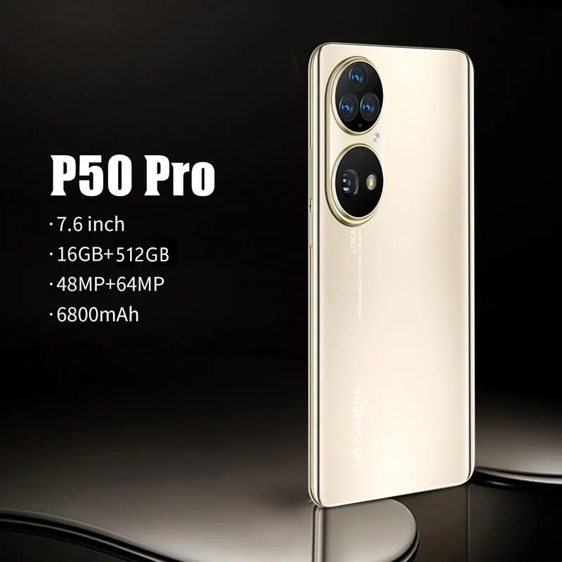 Hot Selling P50 Pro Unlocked Version 48MP+68MP 10 Core Dual SIM Ram16GB+ROM 512GB Phone 7.6 Inch Android 11.0 Phone Smartphone