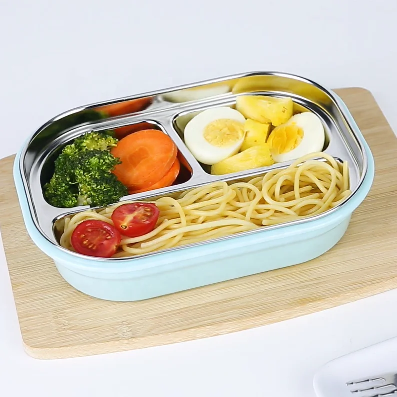 wholesale Children Food Grade Rectangular Metal Stainless Steel Bento Lunch Box