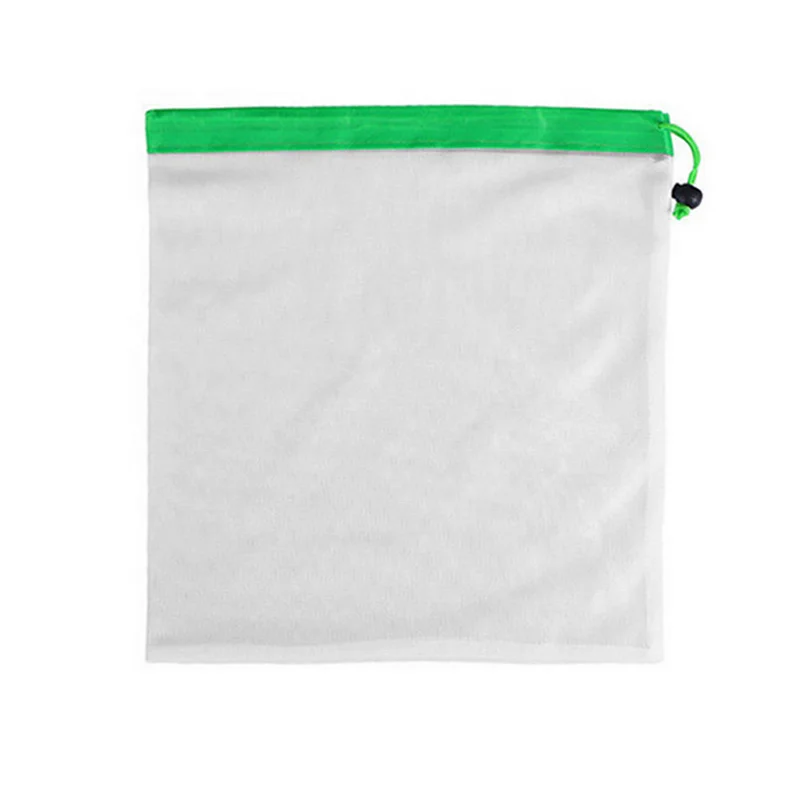Wholesales pack of 12pcs white custom multipurpose durable strong shopping packing bags vegetable mesh bag