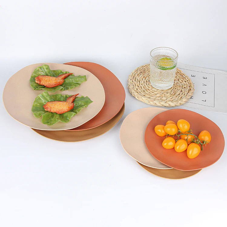 Disposable Plate Eco Friendly Microwavable Dish for Restaurant Biodegradable Round Food Plates 5 6 7 8 9 10inch