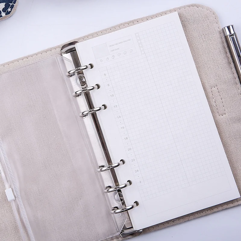 A5 A6 dot Business paper Refills 100gsm Paper, 6-Holes Inserts budget binder for Notebook Journals Planner Diary