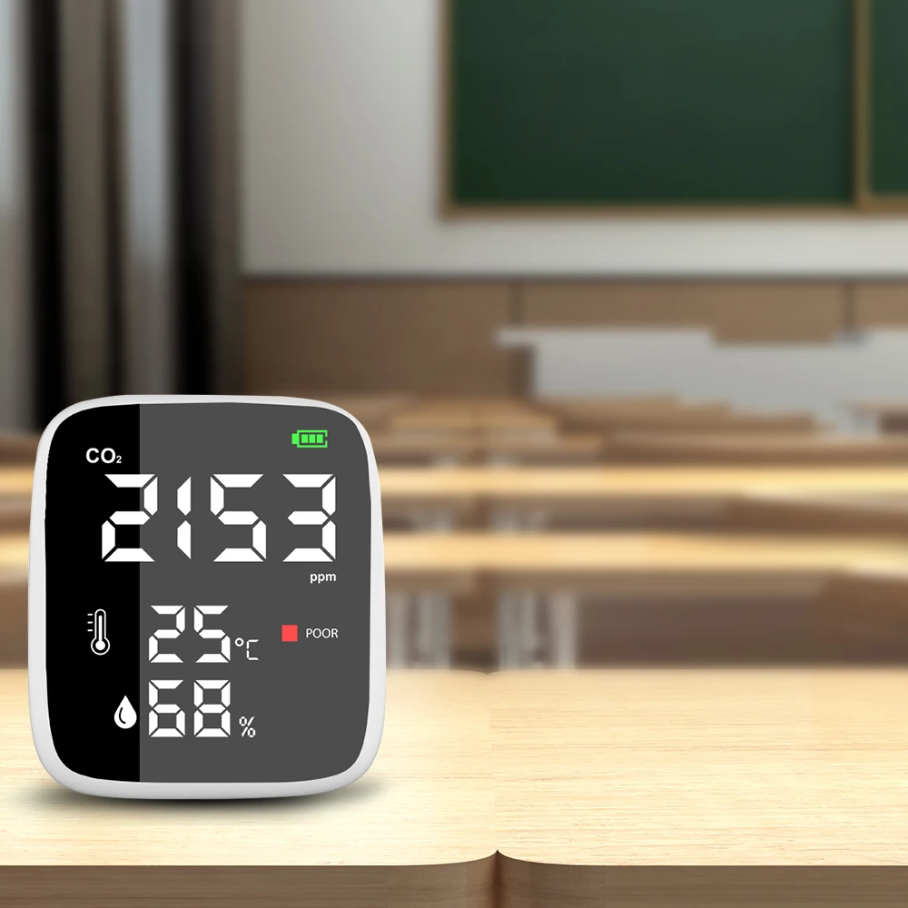 Air Quality Detector Indoor air monitor high Accurate Measure CO2 24-hour real-time detection and recording co2 ppm meter co2