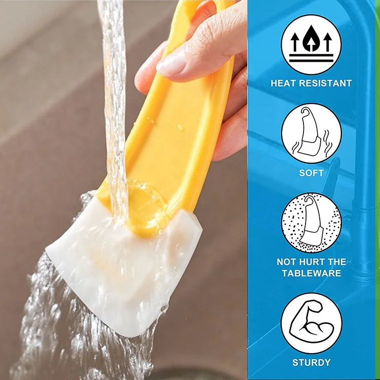 Fast delivery pot pan scraper cleaning blade silicone oven pot pan scraper recycled silicone pot pan scraper cleaning plastic